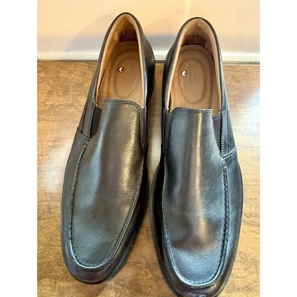 Clarks Men's Tilden Dark Tan Free Leather Loafers Size 11M New Without Box - Picture 2 of 6